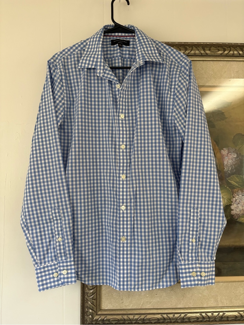 Banana Republic Blue White Gingham Button-Down Shirt - Men